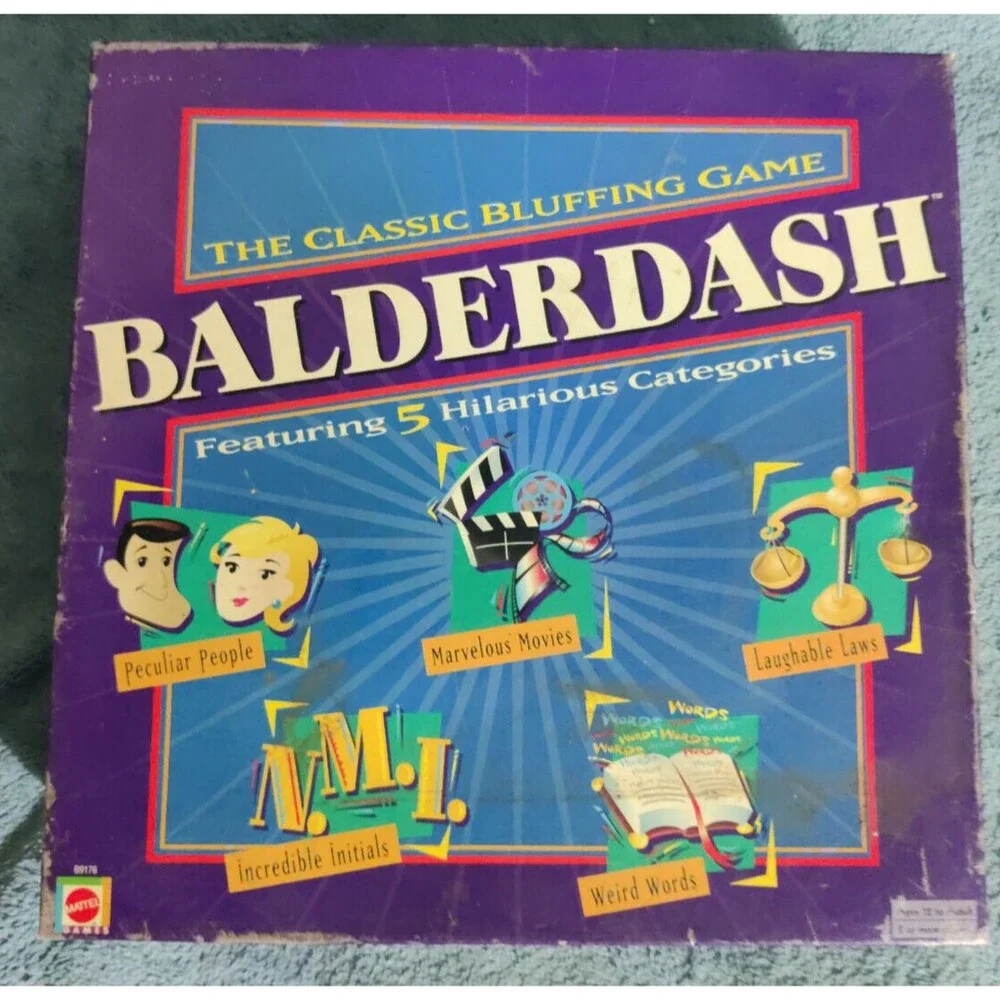 Balderdash Board Game Incomplete Missing Pawns Die